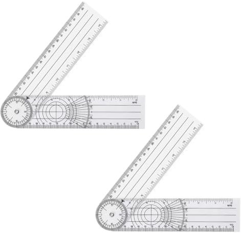 AEIOPRS Set 2 Goniometri Ortopedici Girevoli a 360° Trasparenti e Resistenti Facili da Trasportare per Famiglie e Studenti