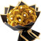 LARDUX 24 Pcs Gold Glitter Roses Bouquet, Valentine's Day Artificial Rose Flowers Bouquet,DIY Fake Glitter Bouquets with Crown for gifts Wedding Anniversary Engagement Birthday,Mother's Day (Gold)