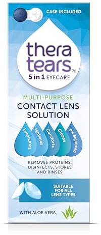 TheraTears Multi-Purpose Contact Lens Solution | Cleans, Disinfects, Lubricates and Hydrates Your Contact Lenses | Added Aloe Vera Known to Soothe and Refresh | Suitable for All Lens Types | 360ml