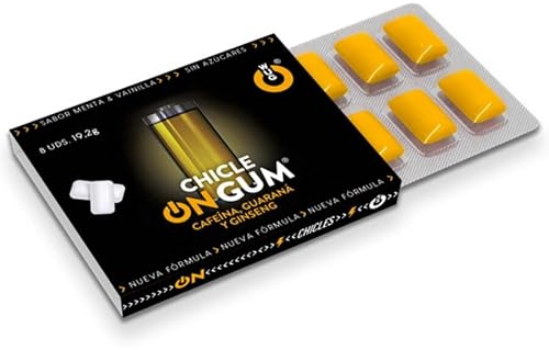 Chicle On Funcional para Deporte Extremo, Sabor Menta y Vainilla, 8 Chicles | Activa el Cuerpo y la Mente, Dosis Extra de Energía, Máx 3 chicles al día