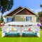 Bonnol Pavillon mit Seitenteilen mit Fenstern, UV-Schutz 50+, Stabil, Wind - und Wasserdicht,Gartenzelt für Märkte, Festivals, Camping, Hochzeiten, Weiß (3 * 6 mit 6 Wänden)
