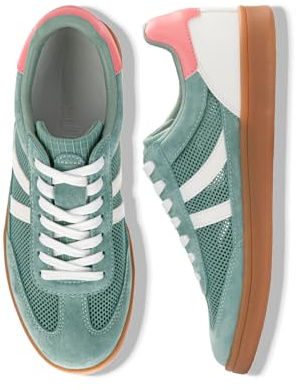 Rosella Carlie Womens Sneakers - Women's Fashion Sneakers with Removable Insole - Stylish and Lightweight Spring Shoes for Women Casual Non-Slip Lace-Up Walking Footwear (Summer Green,7)