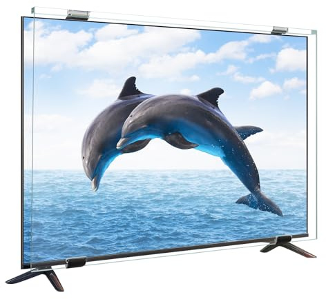Qoosea 55 Inch TV Screen Protector, HD Clear Anti-Scratch Monitor Screen Protector, Acrylic Panel Protective TV Display Protectors for Single/Dual-point Support TV Wall-mounted Computer Monitor