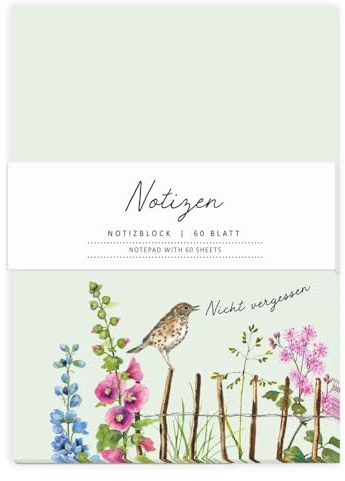 Grätz Verlag - Notizblock A6 - Daniela Drescher - Stockrosen