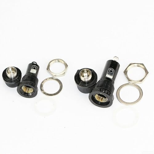 Lot de porte-fusibles à double panneau pour fusibles en verre de 5 x 20 mm ou 6 x 30 mm évalués 10 A, 250 V et 15 A 125 V avec déverrouillage à doigt et bornes à souder