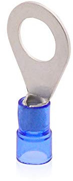 Ring-Kabelschuh Quetschkabelschuh isoliert Blau, 1-2,5qmm, Loch M12 Kupfer galvanisch verzinnt, 1000 Stück