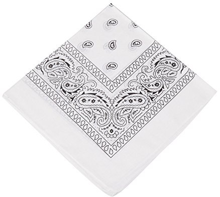 Boolavard 1, 6, 9 oder 12 Stück Cowboy Bandanas Bandana mit original Paisley Muster,1er pack,Weiß