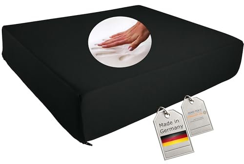 Supply24 since 2004 Orthopädisches Anti Dekubitus Viscoschaum-Sitzkissen 52x45x10 cm – Made in Germany | Ergonomisch & druckentlastend | RG60 (weich) | Schwarzer Polyesterbezug, waschbar & rutschfest