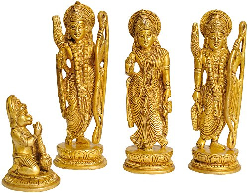 Exotic India Ram Durbar Statue, Yellow, 2 x 1.5 x 7-Inch