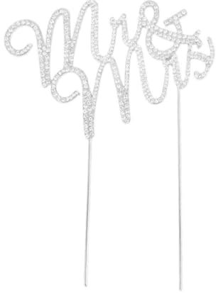 VORCOOL MR Mrs Hochzeitstorte Topper Strassstein Kuchendeckel (Silber)