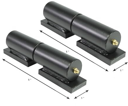 Bobco Metals Steel 5 Barrel Gate Hinges for Heavy Gates & Doors | Welding on Larger Iron or Steel Gates Up to 450 Pounds | Grease Zerk Fitting - Steels Barrels & Copper Pin - 1 Pair