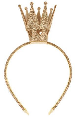 Freebily Glitzer Prinzessin Krone Haarreif Strass Kristall Krone Stirnband Haarband Diadem Tiara Haarschmuck Geburtstag Hochzeit Party Kostüm Zubehör Gold One Size