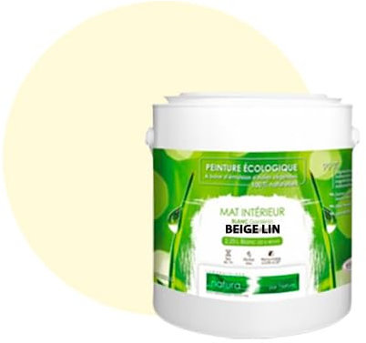 BOX DECO COULEURS Peinture naturelle écologique aspect Mat NATURA - Tassili - Murale intérieur - 2,5 L - 45 m² (Beige Lin)