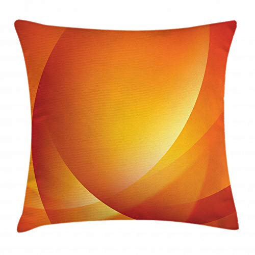 ABAKUHAUS Orange Kissenbezug, Bunte Twist Linien, Seitenschläferkissenhülle ohne Kissen mit Reißverschluss und Beitseitigem Druck Waschbar, 50 x 50 cm, Orange Gelb