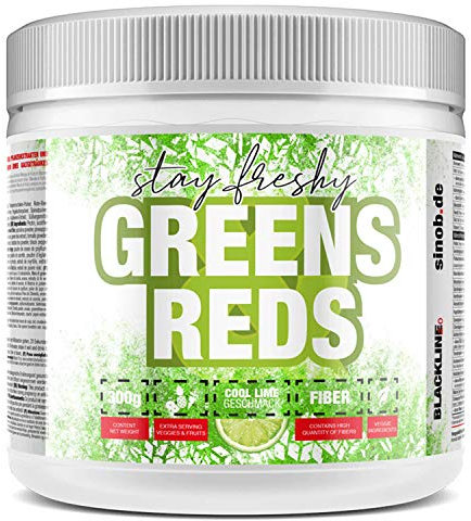 Greens & Reds - Super Food Pulver. Vegan & Reich an Ballaststoffen. 1 x 300g mit Acai Pulver, Gerstengras Pulver, Rote Beete Pulver, Spirulina Pulver, Chlorella und vieles mehr