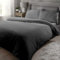 Rapport Home Soft Luxurious Teddy Fleece Quilt Cover Bedding Set King Charcoal