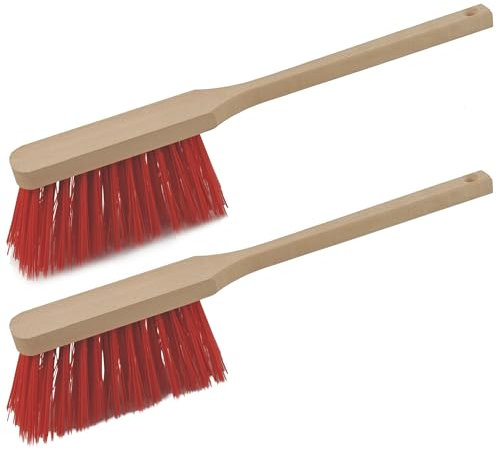 Novaliv 2X Handbesen Langer Stiel I 45 cm I Elastonborsten I Auto Schneebesen Kehrbesen Waschbürste Brush and pan