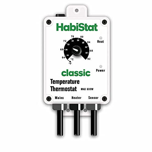Habistat - Classic On/Off Temperature Thermostat - White - 600w - Accurate Dial - Easy To Use - Ideal For Controlling Heat Mats