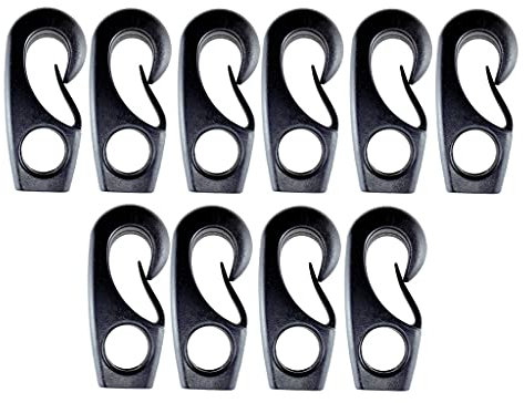Harilla 10 Strapazierfähige, Schwarze, Elastische Nylonhaken