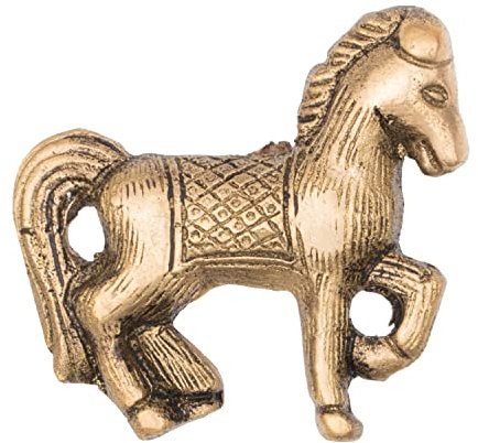 ETHNICITI Horse Brass Metal Vintage Knob Pull Handle Drawer Cupboard Cabinet Dressers Brass Gold Animals Metal Knob