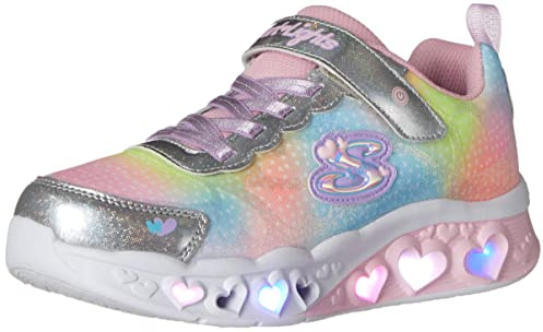 Skechers Mädchen Flutter Heart Lights Simply Love Sneaker, Silberfarben, 35 EU