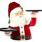 WBTY Christmas Treats Holder, Resin Santa Snowman Snack Tray, Santa Claus Statue Cupcake Snacks Display Stand Tabletop Decor for Home Party