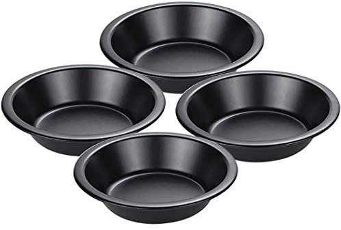 Hoshen Mini-Kuchenform, 10,9 cm, 4 Stück, runde Backformen, Burger-Backform, antihaftbeschichtet, schwarz