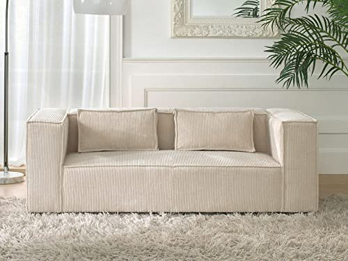 Lisa Design Stella – 2-Sitzer Einzelsofa – aus Cord – moderner Stil Beige