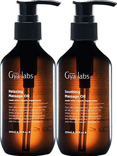 Gya Labs Entspannendes und beruhigendes Massageöl (200 ml) – 2-in-1 Packung Natürliche Massage öle für Stressabbau