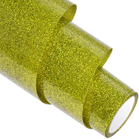 BOSADA Heat Transfer Vinyl 12 x 40 inches Glitter HTV Iron on Transfer Paper for DIY Clothing,Logo,Hat,Fabric (Glitter Light Green)