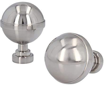 Sento Metall Zubehör für Ø 25 mm Gardinenstangen in Edelstahl Optik Ø 25mm 2x Endstücke Bona