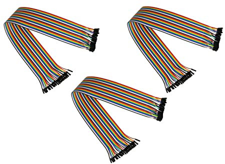 Kabelmeister - Jumper Wire/Drahtbrücken-Kabel - Buchse an Buchse (Female to Female) - 3er-SPAR-Set - 20cm - 40-Pin trennbare Adern für Arduino, Raspberry Pi, Banana Pi, Breadboad, Steckboard etc.