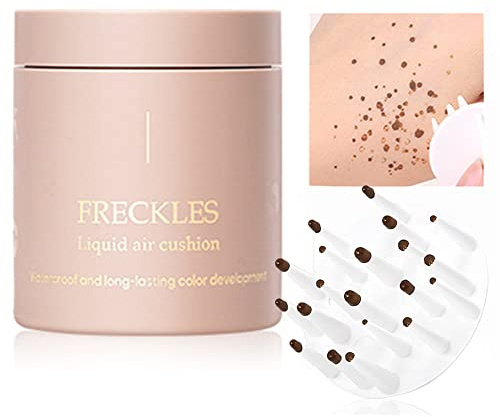 Go Ho Verbessertes Sommersprossen-Stempelstift, Make-up, magisches flüssiges Luftkissen, schnell trocknend, natürlich aussehend, langanhaltend, Sunkissed Face Make-up, 01# Sattelbraun