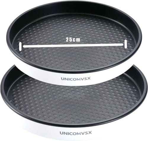 UNICOMVSX Organizador de Plato Giratorio Lazy Susan 25cm, Especiero Giratorio Plato Cocina, Organizador Giratorio para Especias e Ingredientes para Hornear (25cm 2 Pieza, Negro)