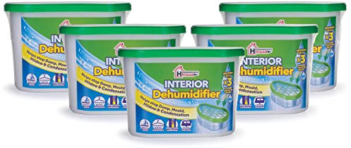 Housekeepers Friend Dehumidifiers, Remove Moisture From Homes, Caravans, Bathrooms, Basements, Offices, Garage And Workshops. Pack Of 5, Green