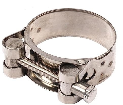 Woetwoat Motorrad Auspuff Schellen, Auspuffrohr klemme Universal Auspuffschelle Rohrverbinder,Edelstahl Auspuffrohrschelle V-Band-Klemme (52-55mm)