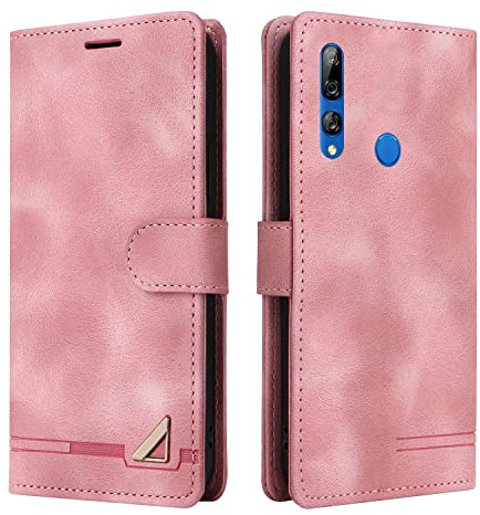 OKZone Custodia per Huawei P Smart Z/Huawei Y9 Prime 2019, Custodia Protettiva Antiurto, Porta per Carte con Patta in Pelle PU Cover per Telefono per Huawei P Smart Z/Huawei Y9 Prime 2019 (Rosa)