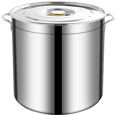 Marmite Traiteur, Marmite en Inox Avec Couvercle, à Soupe de Grande Capacité, Robuste La Cuisson de Ragoût Soupe Mijotée Seau, Pâtes pour Hôtels, Entreprises, Cantines, Induction pour La Maison, 10L