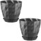 SOUK ONE 2er Set Blumentopf Kristall Pflanzentopf (Ø 16 cm, Grau)