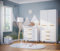 Bellabino Kinderzimmer Set Liri Weiß/Natur, Kinderzimmerset bestehend Wickelkommode mit abnehmbaren Wickelaufsatz und Kinderkleiderschrank mit 2 Türen, Babyzimmer Set komplett 2tlg.