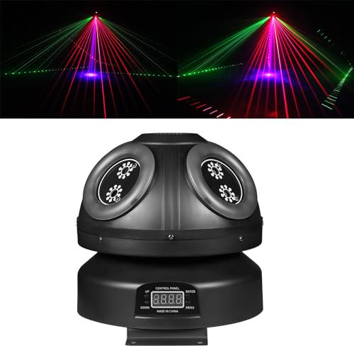 Stage Lights Magic Ball, DJ Lights,RGB Beam Effect Moving Head Lights, Infinite Rotation with DMX Control and Sound Activated for Wedding DJ Party Live House