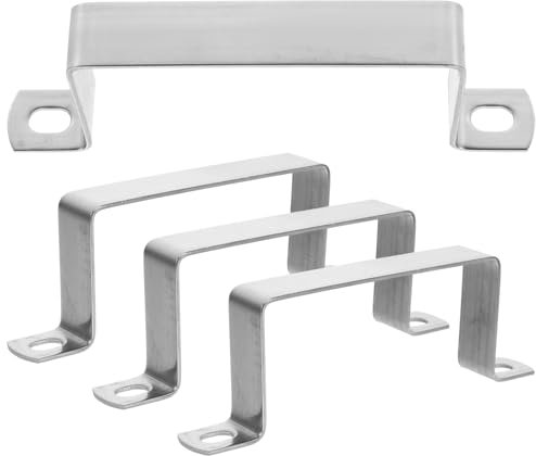 BESTonZON 4 colliers de serrage carrés en forme de U, support de fixation murale pour poteau de clôture, support de connecteur en forme de U, support de fixation murale adapté pour tuyaux d'eau