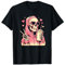 Diva Totenkopf Skelett Design für Mädchen & Frauen in pink T-Shirt