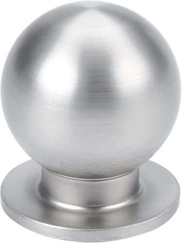 goldenwarm 5 Pack Brushed Nickel Cupboard Door Knobs Small Ball Silver Kitchen Door Knobs