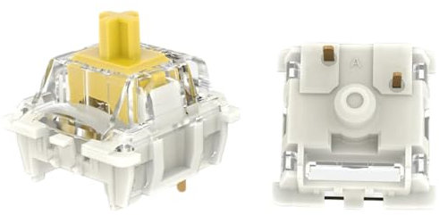Gateron KS-9 G Pro 3.0 gelber vorgeschmierter 3-poliger Linearschalter, kompatibel mit mechanischen MX-Tastaturschaltern(Gelb,90Stück)