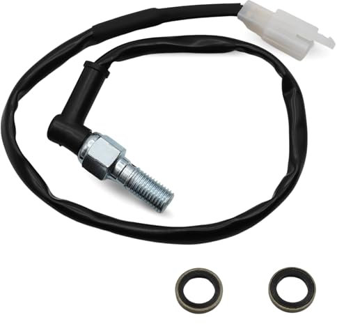 AUTOZOCO Interruptor de luz de presión de Freno hidráulico de motocicleta universal M10x1.25 mm, Interruptor de freno trasero, Sensor de luz de freno trasero Hidráulico motocicleta