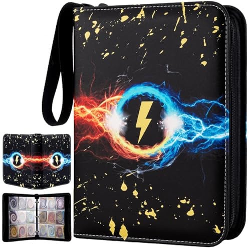 Card Binder for Pokemon 9 Pocket, Card Holder with 50 Pages 900 Pockets, Waterproof Trading Card Binder, PU Leather Card Folder
