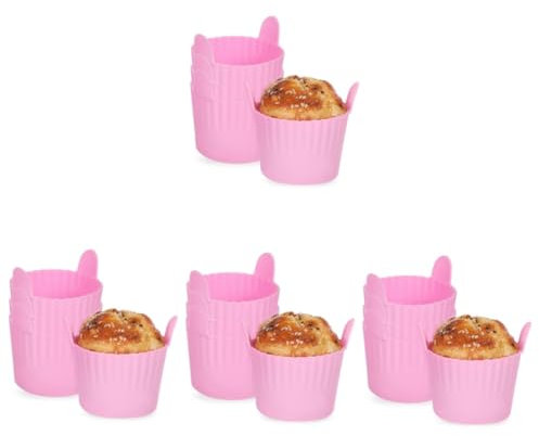 Garneck 16pcs Cupcake Molds Silicone Muffin Cases for Airfryer Baking Molds Non-Stick Reusable for Family Baking Easy to Demold