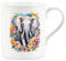 Purely Home Floral Elephant Mug - Exotic Animals & Flowers Nature Gifts - Creatures Great & Small Jungle Wildlife Themed Present - Small Bone China Coffee/Tea Hot Drinks White Cup