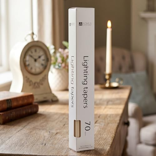 Lot de 70 longues bougies en cire blanche à combustion propre de 30,5 cm pour église, cérémonie et usage domestique